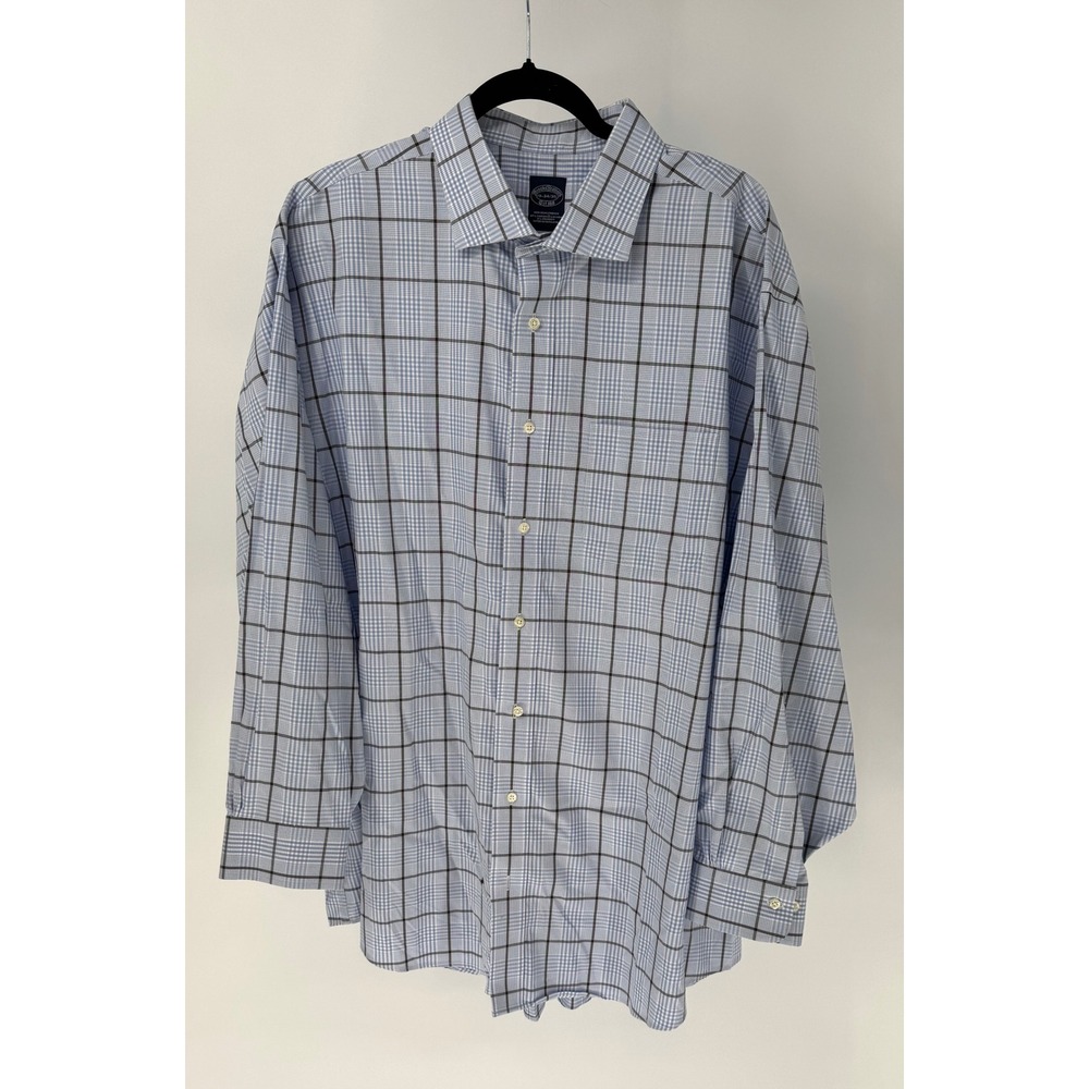 Brooks Brothers Men's Non Iron‎ Stretch Plaid Dress Shirt 19-34/35
